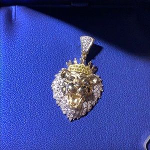 Authentic 10k Diamond Lion Pendant
